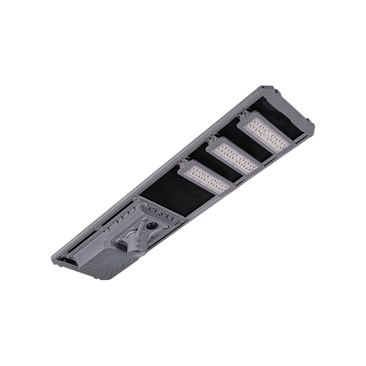 Farola LED solar integrada con ángulo de módulo ajustable