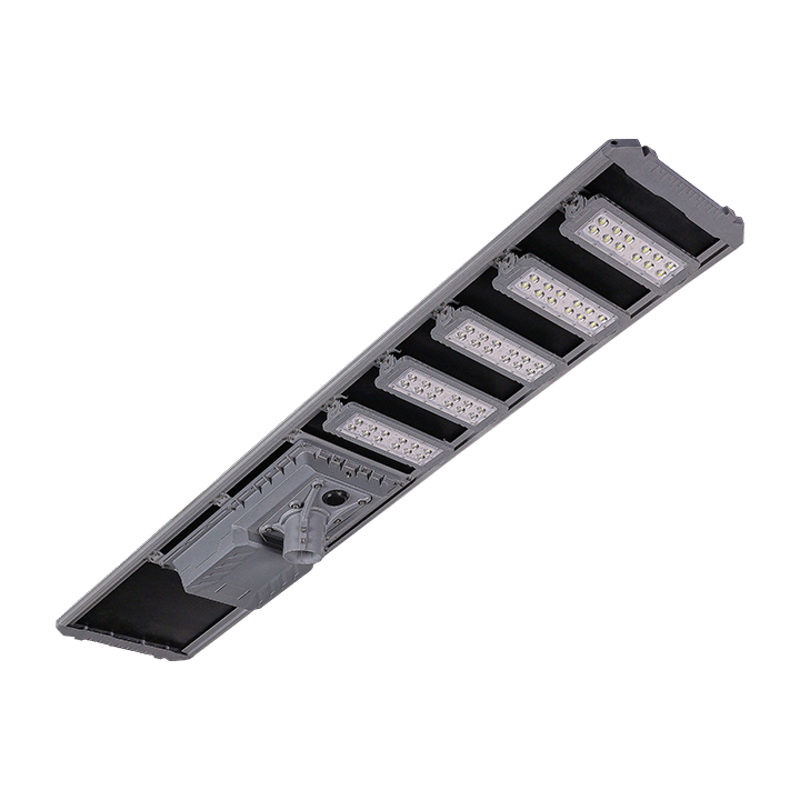 Farola LED solar integrada con ángulo de módulo ajustable