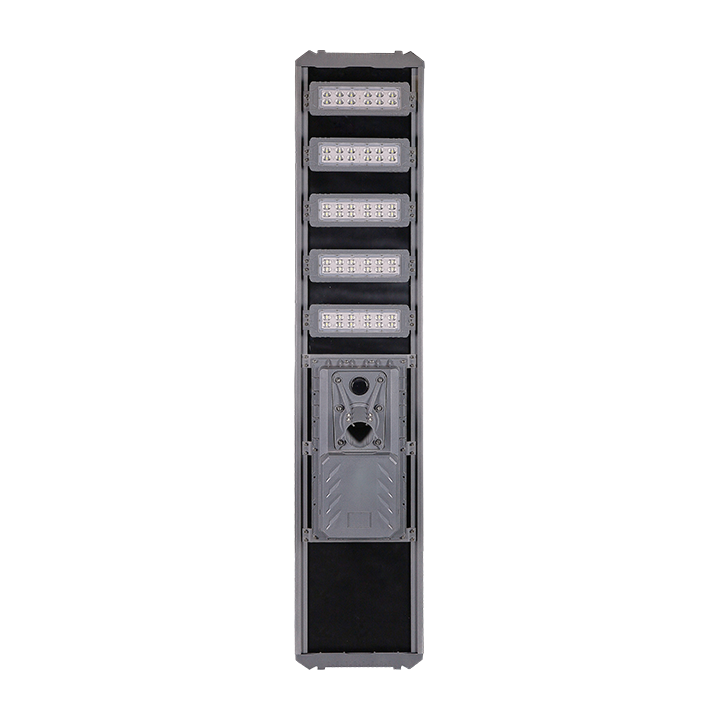 Farola LED solar integrada con ángulo de módulo ajustable