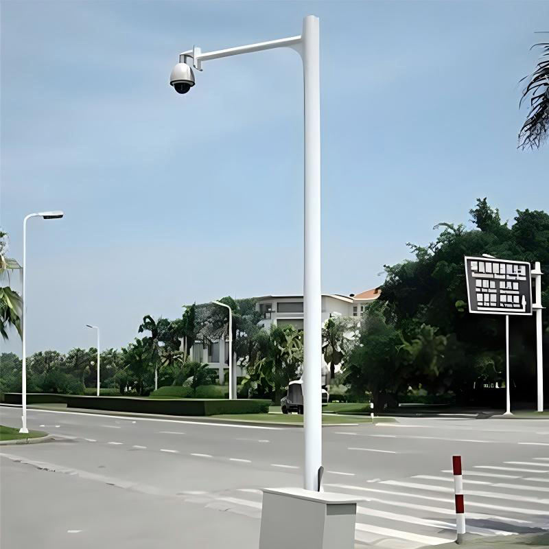 Brazo en L para cámara de tráfico con caja de control para monitoreo de carreteras urbanas
